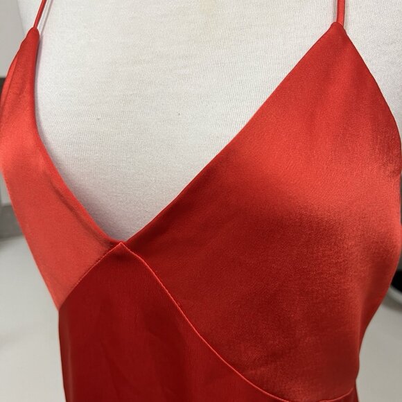 Alice & Olivia Loraine Seamed Slip Midi Dress in Bright Poppy Size 8 Red - Picture 6 of 7